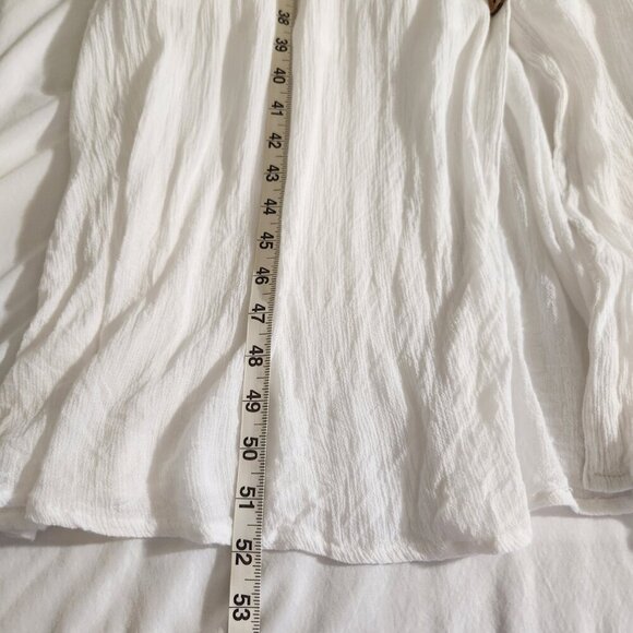 Carol Rose Women's Size S/M White Sleeveless Gauze Button Front Maxie Dress Boho - Picture 12 of 15